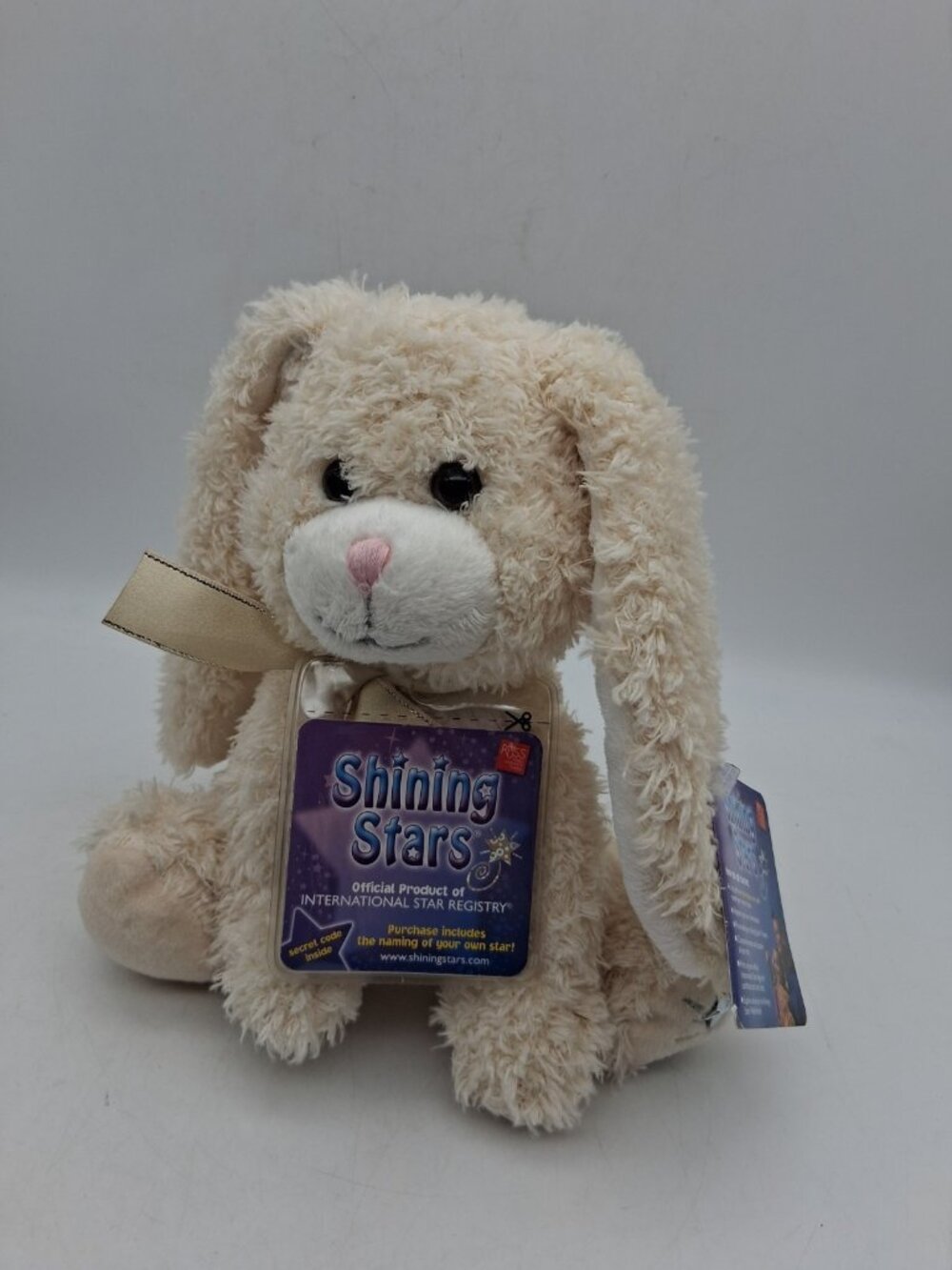 Russ Shining Stars Bunny Rabbit Cream Plush Stuffed Animal Toy NWT Secret Code